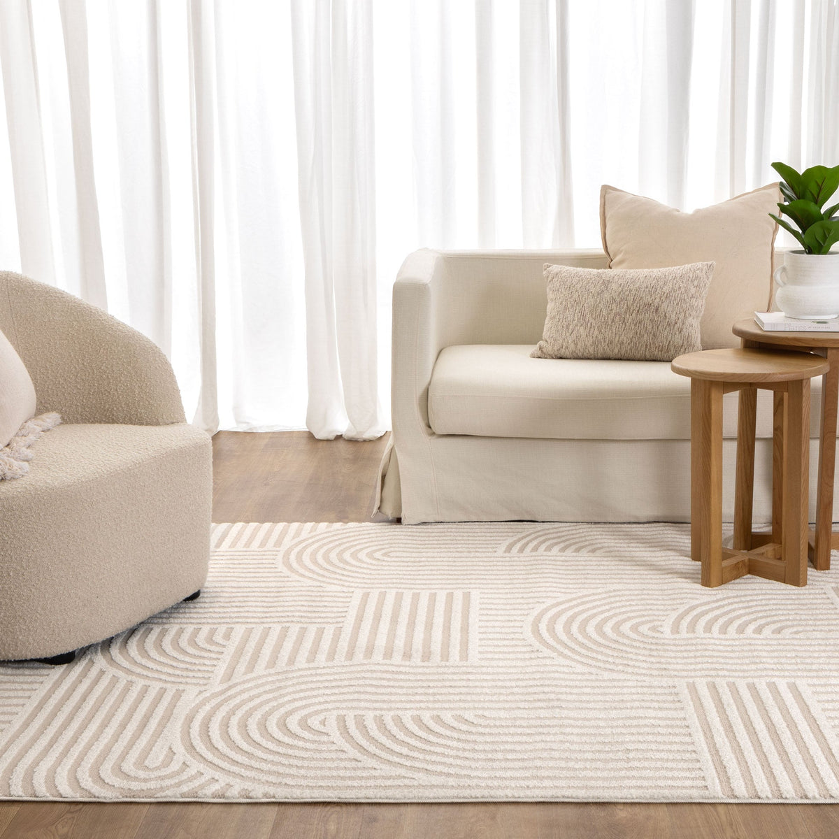 Sierra Arches Beige Ivory Rug