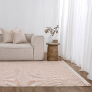 Berno Pink Ivory Loop Stripes Rug - B002