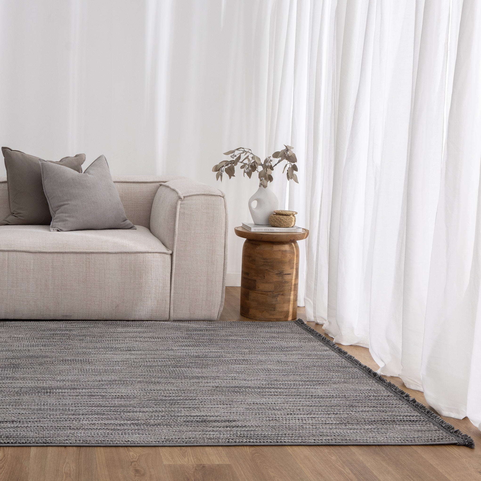Berno Charcoal Loop Rug - B005