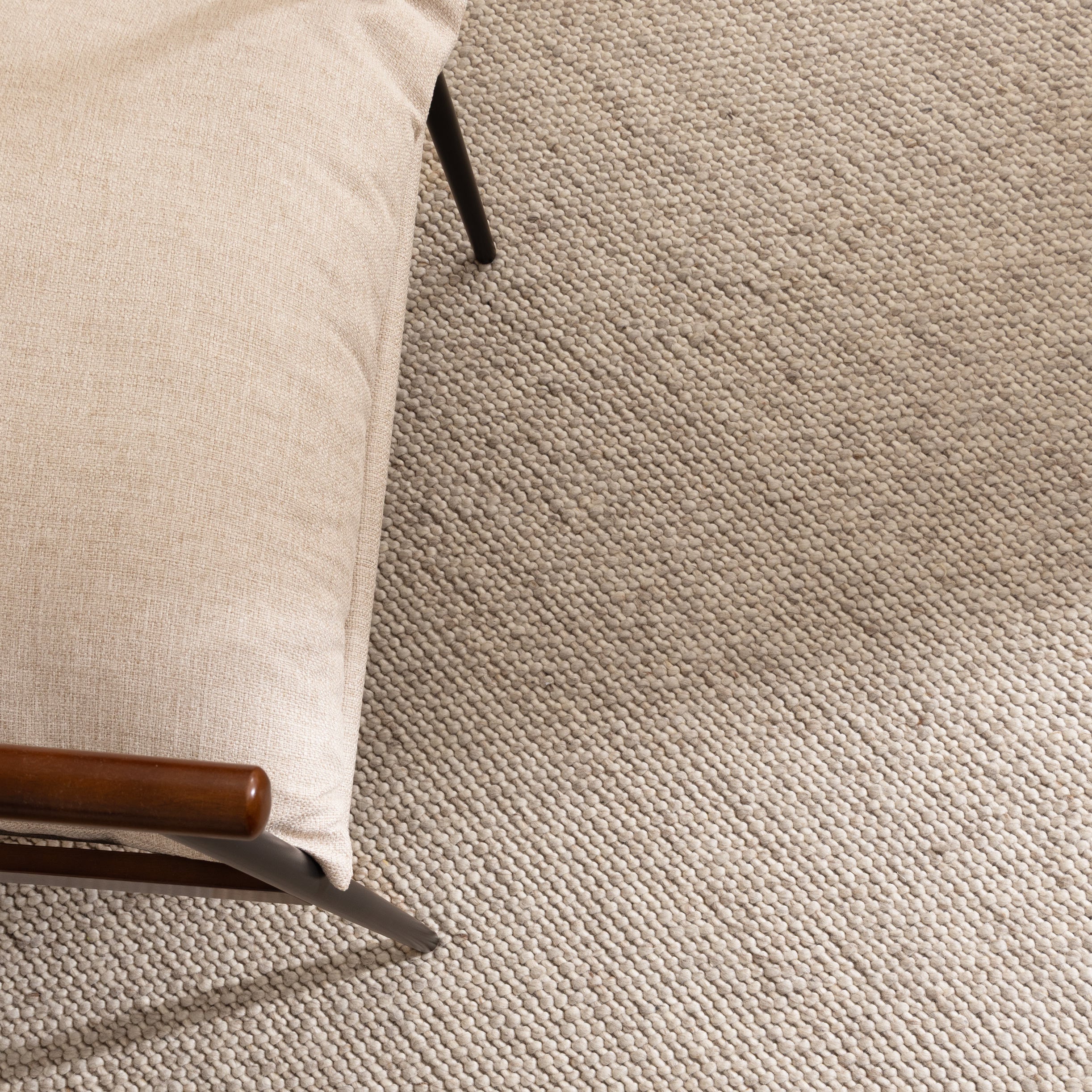 Beau Beige Chunky Wool Rug