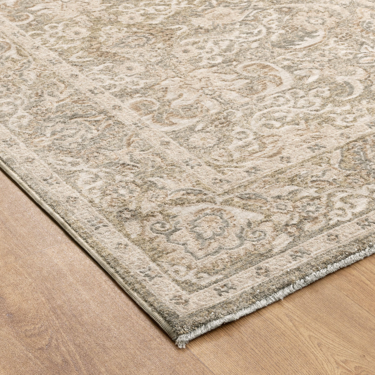 D102- Delphine Regal Green Beige Vintage Rug