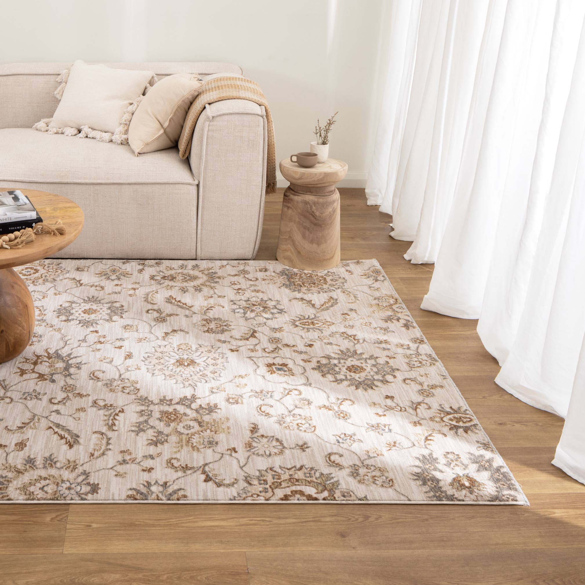 D107- Delphine Antique Bloom Multi Vintage Rug