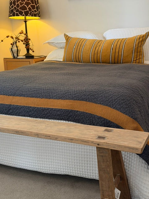 Throw Rug - Mustard & Midnight LARGE & WARM