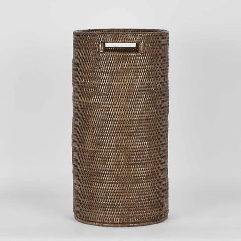 Umbrella Stand in Antique Brown Rattan